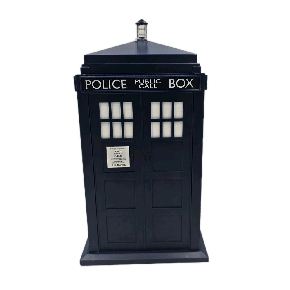 Doctor Who Tardis Cookie Jar 2004 Plastic Police Box BBC Collectible Not Tested